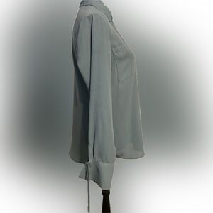 Candie’s brand Button Up blouse, Size Large, Smoke Blue color